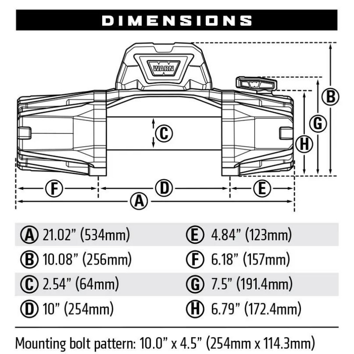 Warn VR EVO 10-S 10,000LB Winch With Synthetic Rope 103253