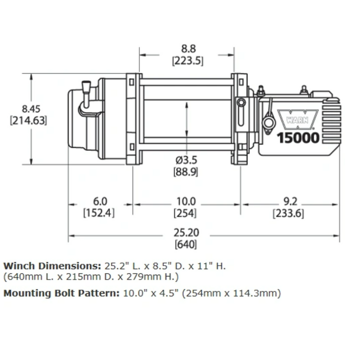 Warn M15 15,000LB Winch With Steel Rope 47801