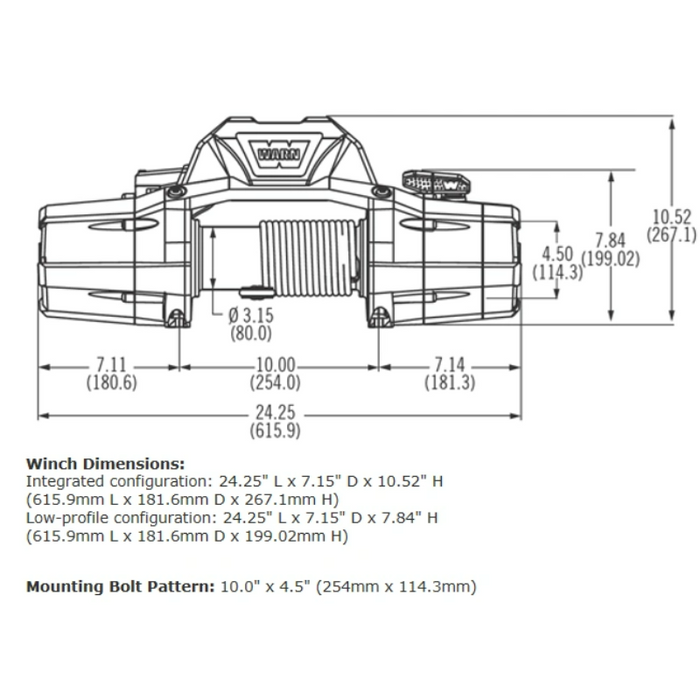 Warn ZEON 10 10,000LB Winch With Steel Rope 88990