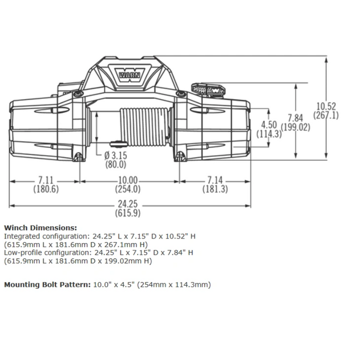 Warn ZEON 8-S 8,000LB Winch With Synthetic Rope 89305