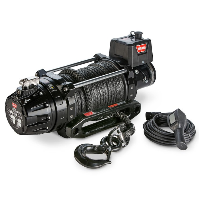 Warn G2 Series Winch Pull Capacity 9000 Pounds 7/16 Inch x 100 Ft Of Spydura Rope With 10 Inch Synthetic Drum Model 104909