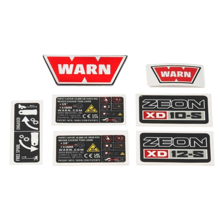 Warn Service Part Label Kit Model 109729