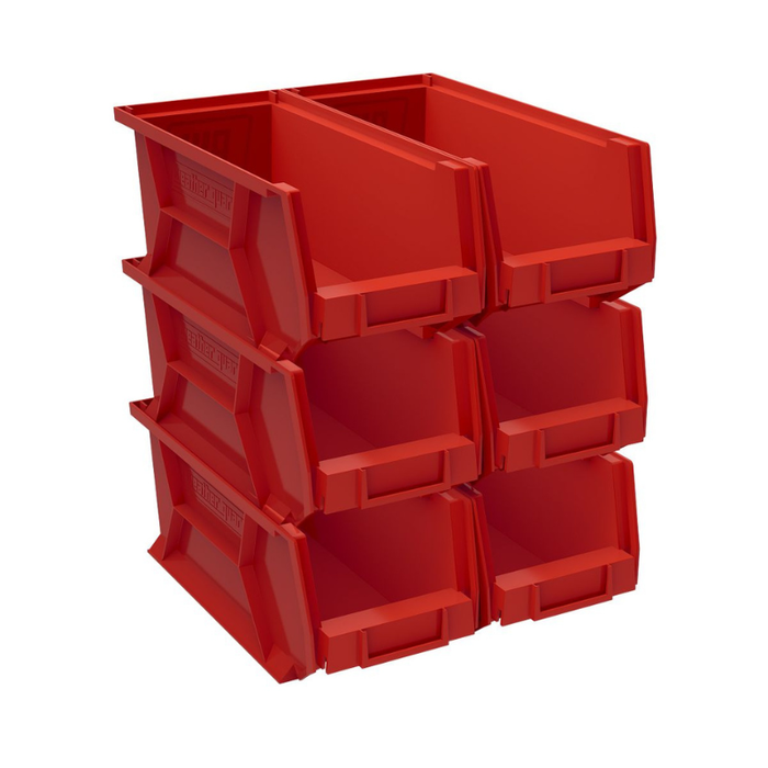 Weather Guard Red Bins, 6in x 6.5in x 15.45in, (6 pack) Model 9854-7-02