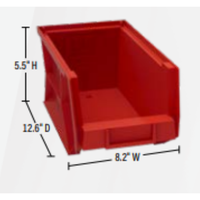 Weather Guard Red Bins, 6in x 8.2in x 13.2in, (6 pack) Model 9856-7-02