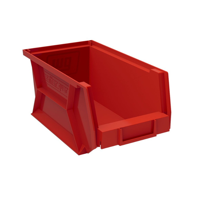 Weather Guard Red Bins, 6in x 7.1in x 13.2in, (6 pack) Model 9855-7-02