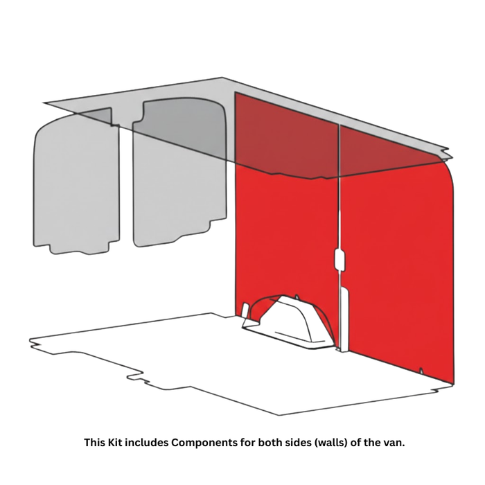 Welfit 2014-Current For Ford Transit 148 Wheelbase Mid Roof Wall Liner Kit Model FTM148W