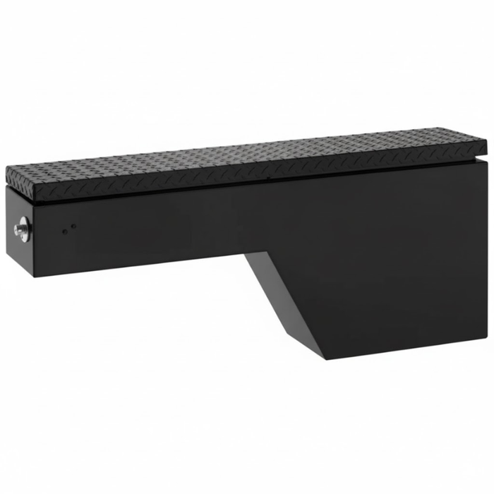 ProTech Wheel Well Box - Diamond Plate Lid Passenger Side Matte Black Model 54-7545R-TB