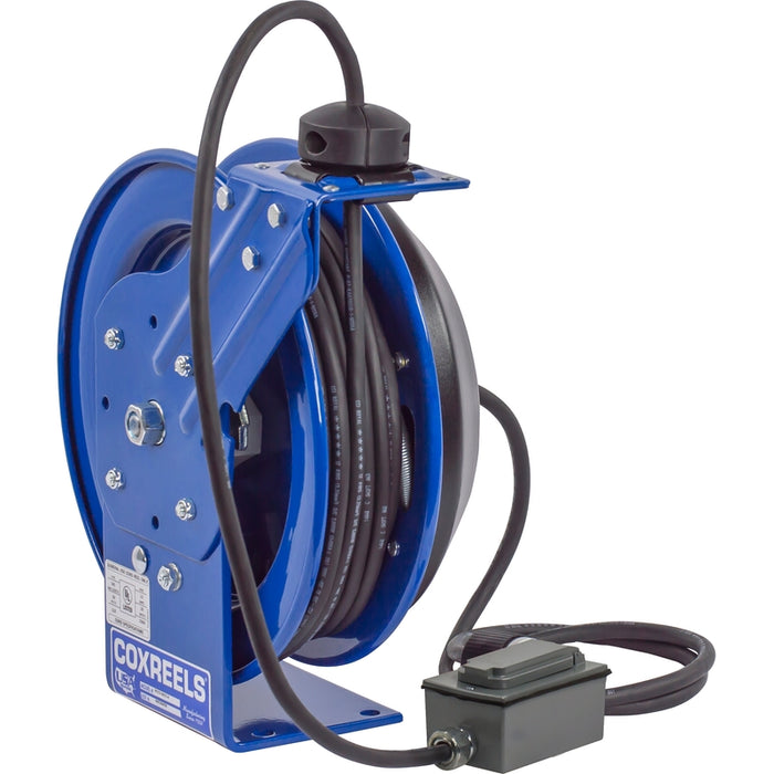 Coxreels PC Series Spring Driven Cord Reel Duplex Industrial Receptacle 12 GA x 35 ft. - Cord Included Model PC13-3512-F
