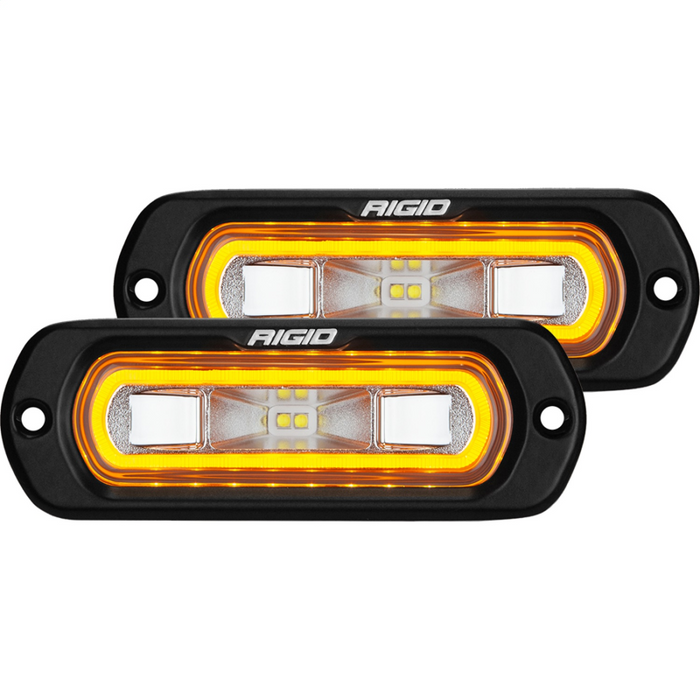 Rigid Industries SR-L Series Off-Road Spreader Pod, 3 Wire, Flush Mount, Amber Halo, Pair Model 53223