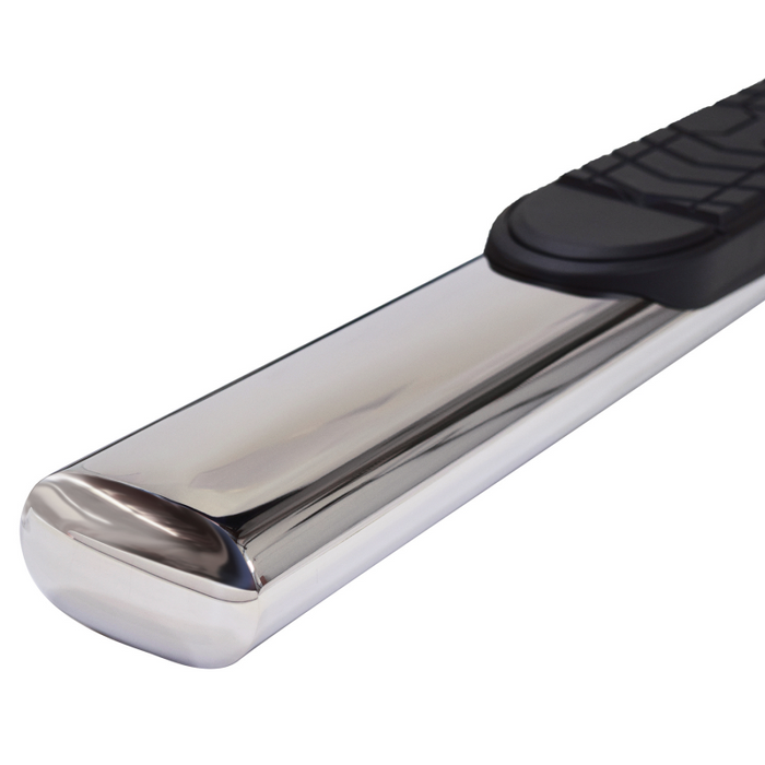 TrailFX 5" Oval Straight Step Nerf Bars W/ Step Pads Polished Stainless Steel Model A7040S