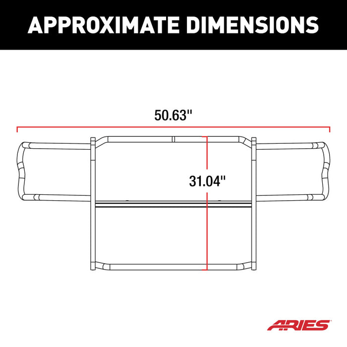 ARIES Black Steel Grille Guard, Select Jeep Wrangler JL Model 1053