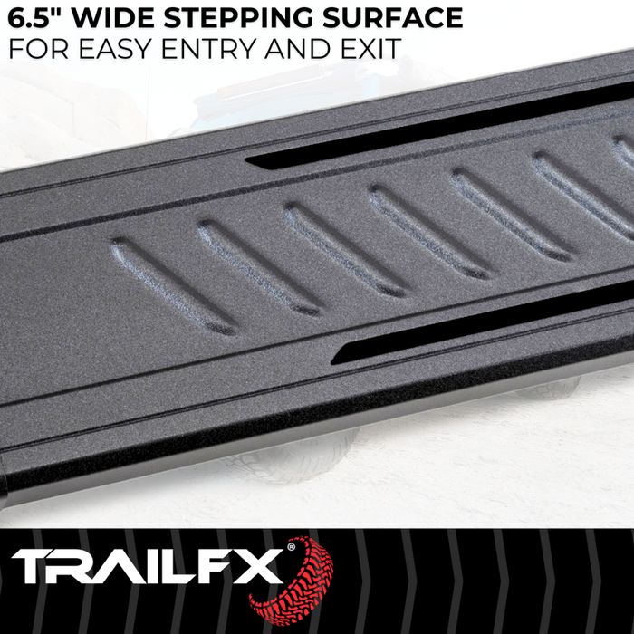 TrailFX A6 Running Boards Titanium Black Aluminum Model AL6006B