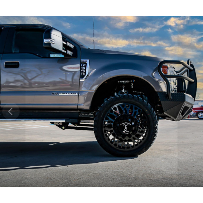 Bodyguard T2 Front Extreme 2017-2022 Ford F250/F350 No Sensors Cutouts Factory Fog Cutouts Winch Mount Skid Plate W/O Mesh Grille No Camera Harness Bare Metal Model EEF17BNWBNN