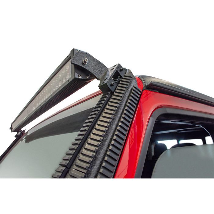 DV8 Offroad 2018-2026 Jeep Wrangler JL JLU Gladiator JT A-Pillar Mount With Rail Accessory Mount System Model D-JL-190052-PIL