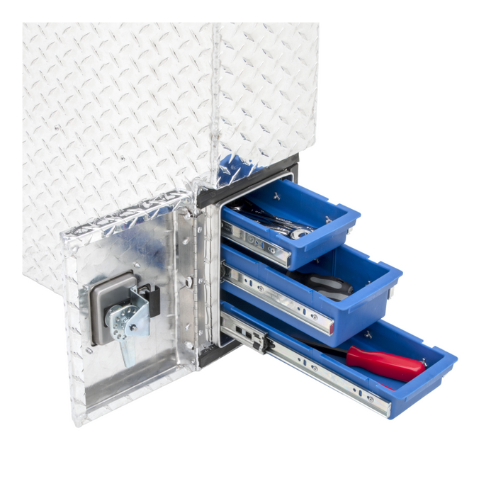 UWS Bright Aluminum 48" Passenger-Side Wheel Well Tool Box Model FW-48-DS-P
