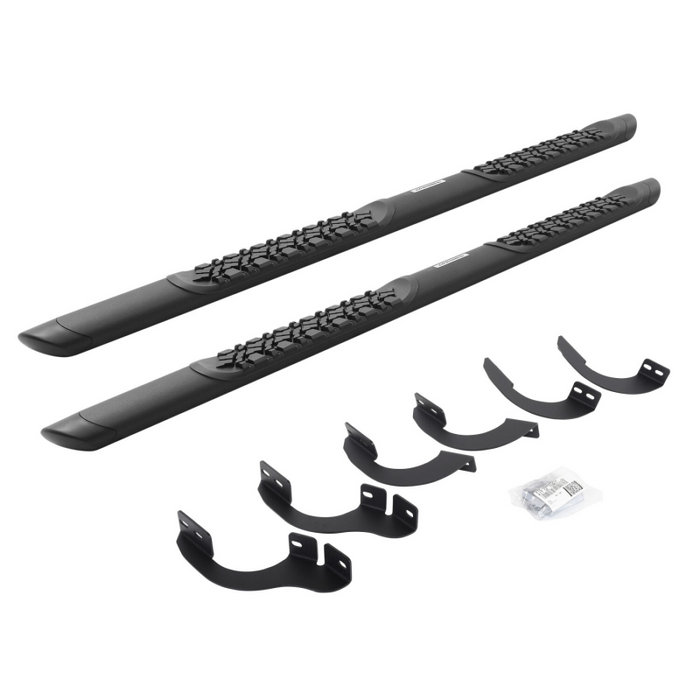 Go Rhino V-Series V3 Aluminum Step Nerf Bars with Mounting Brackets Kit - Textured Black Model V3442568T