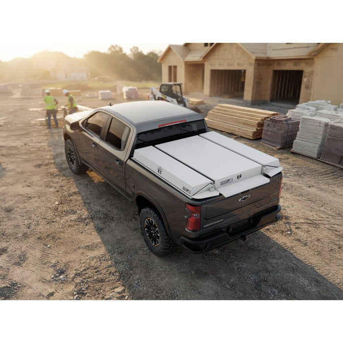 Highway Products Pickup Pack, w/ White Diamond Plate Lid, w/ White Smooth Aluminum Base Model 39203WFNN