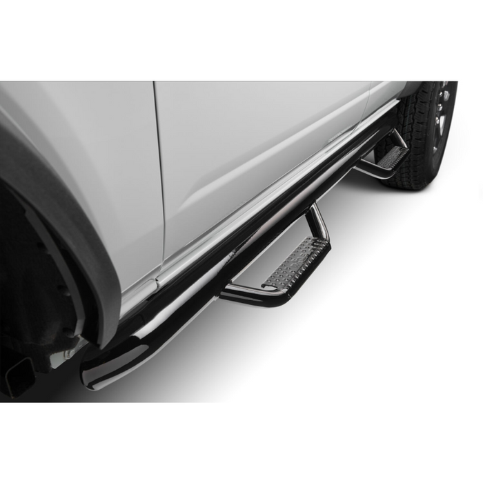 N-Fab Wheel To Wheel Side Steps Gloss Black Steel Model F2156B