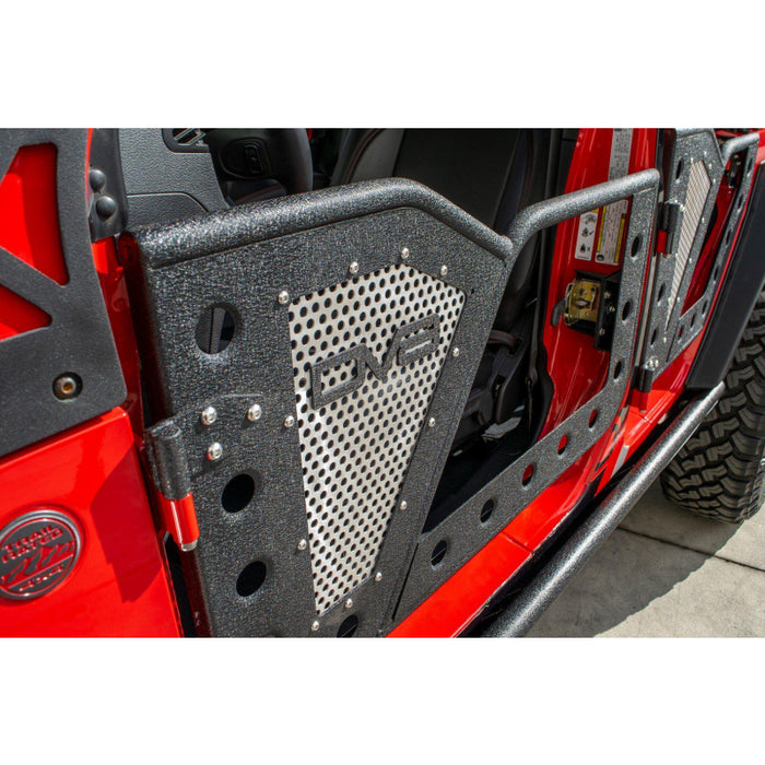 DV8 Offroad 2018-2025 Jeep Wrangler JL JLU Gladiator JT Front Rock Doors Model RDJL-01F