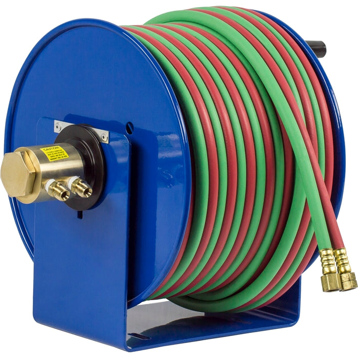 Coxreels 100W Series Welding Hand Crank Hose Reel 1/4 in. x 50 ft. Oxy-Acetylene 200 PSI - Hose Included Model 112W-1-50