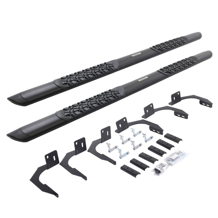 Go Rhino V-Series V3 Aluminum Step Nerf Bars and Mounting Brackets Kit Textured Black Model V3410687T