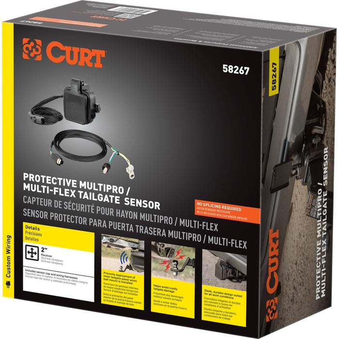 CURT Protective Tailgate Sensor with 2" Hitch Cap, Fits Select Cherolet Multi-Flex, GMC MultiPro Model 58267
