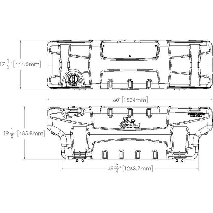 Titan Fuel Tanks 50 Gallon Extra Heavy Duty Cross-Linked Polyethylene Fuel Tank Model 5410050
