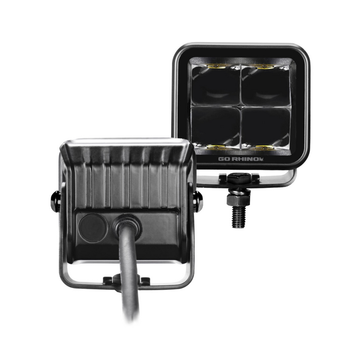 Go Rhino Xplor Blackout Series Spot 2x2 Cube Lights Model 750200321SCS