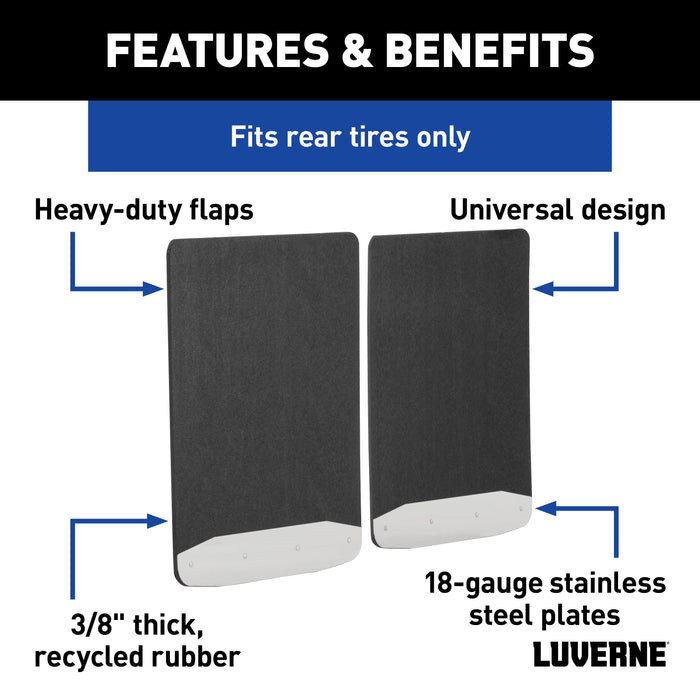 Luverne Universal Dually 20" x 23" Textured Rubber Mud Guards (2 Flaps) Model 252023