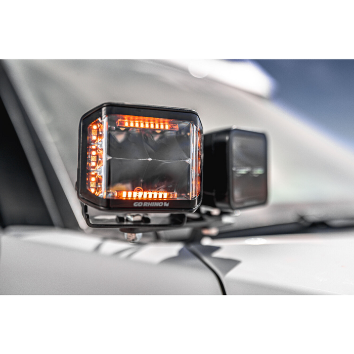 Go Rhino Blackout Series SIDELINE 4x3 LED Cube Spot Lights, W/Amber LED's Model 750700322SCS