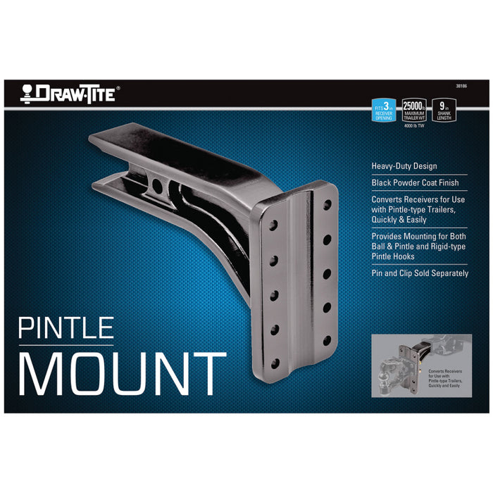 Draw-Tite Titan® Pintle Hook Mounting Plate, Fits 3 in. Square Receiver, 25,000 lbs. Capacity Model 38186