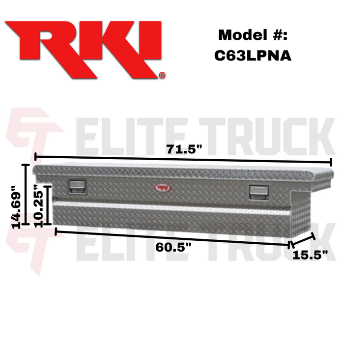 RKI Crossover Truck Tool Box C-Series Low Profile Narrow Diamond Tread Aluminum Model C63LPNA