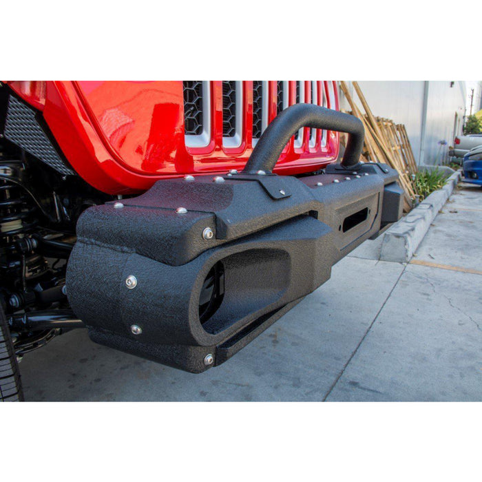 DV8 Offroad 2018-2025 Jeep Wrangler JL JLU Gladiator JT Front Bumper With Bull Bar Model FBJL-10