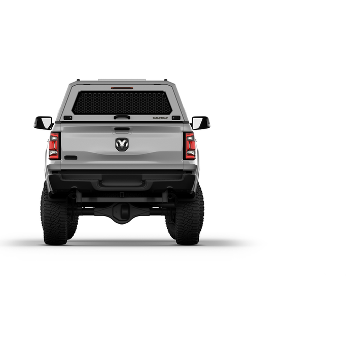 SmartCap OEM White Truck Bed Cap EVOc Commercial Series w/ Horizontal Locks Model EC1001-WH