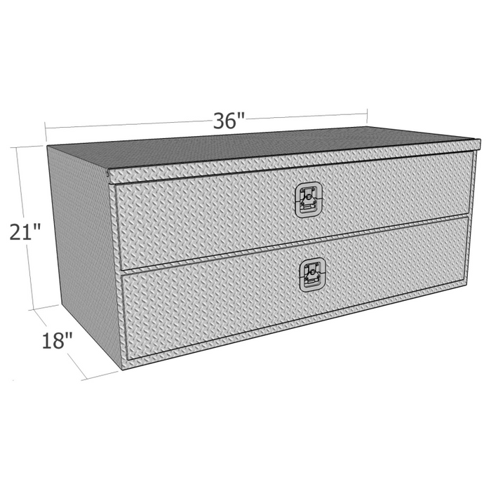 Brute 18" X 21" X 36"L HD Under Body -  Diamond, W/ Top Drawer & Button Door Model HD2136