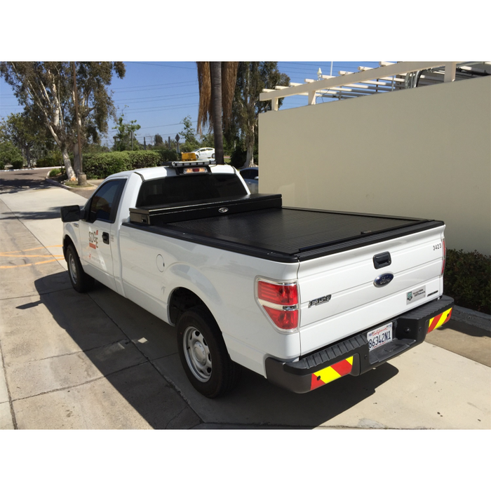 Truck Covers USA American Work Cover - Full Size Toolbox and Hard Rectractable Roll-up Combination Model CRT262