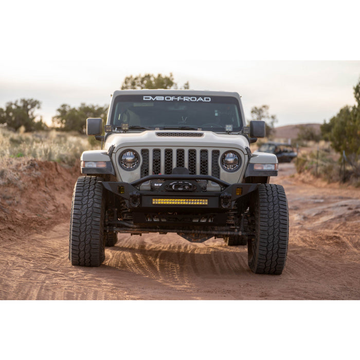 DV8 Offroad 2007-2025 Jeep GladiatorJT Wrangler JK JKU JL JLU Fs-7 Mid-Width Winch Front Bumper Model FBJL-07