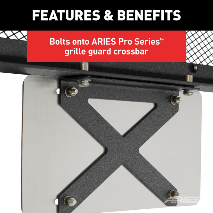 ARIES Pro Series Grille Guard License Plate Bracket Model 85-0000