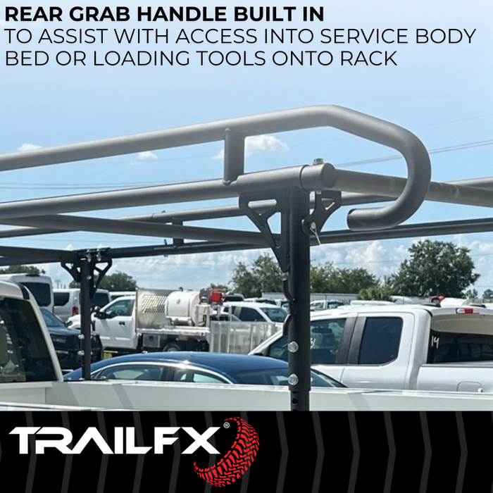 Service Body Material Rack TrailFX Ladder Rack 1000 LB Service Body Contractor Rack Black Steel M ...
