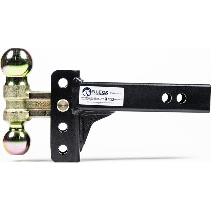 Blue Ox ADJ. BALL MOUNT,2" RCVR,3-3/4" DROP/RISE,2" & 2-5/16" BALL,10K Model BXH10131