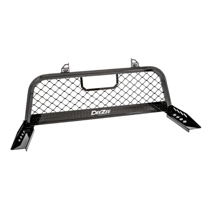 Dee Zee Aluminum Front Cab Rack W/Mesh Gloss Black Model DZ95050WRB
