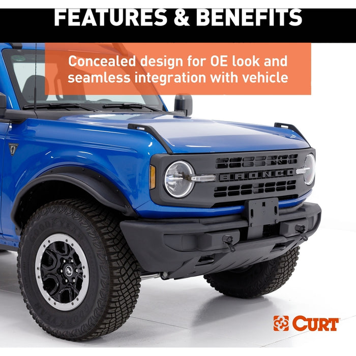 CURT Custom Tow Bar Base Plate Brackets for Dinghy Towing, Fits Select Ford Bronco with Modular or Standard D-Ring Bumper Model 70143