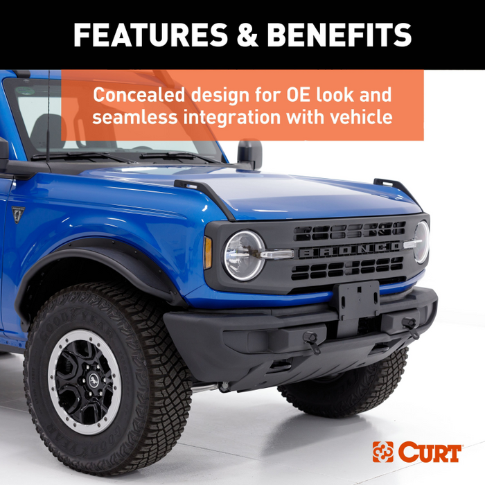 CURT Tow Bar Base Plate, Select Ford Bronco w/ Modular or Standard D-Ring Bumper Model 70143