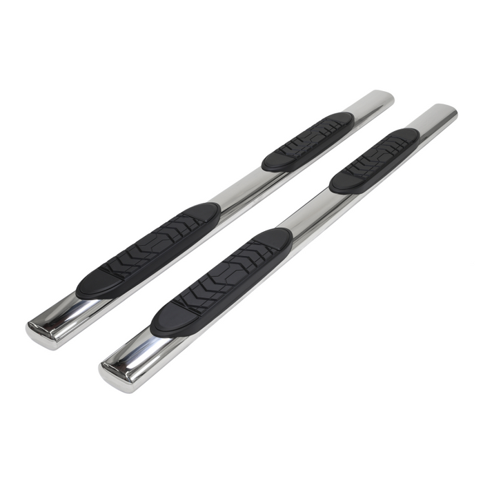 TrailFX 5" Oval Straight Step Nerf Bars W/ Step Pads Polised Stainless Steel Model A7100S