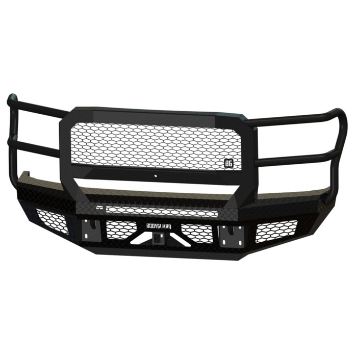 Bodyguard FT Front Extreme - No Sensors Fog Cutouts Receiver W/ Mesh Grille With Camera Harness Gloss Black Powder Coat Model JEF17BNGMH