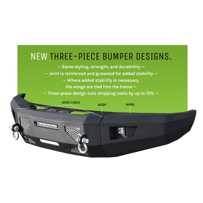 DV8 Offroad 2018-2020 Ford F-150 Steel Front Bumper Model FBFF1-08