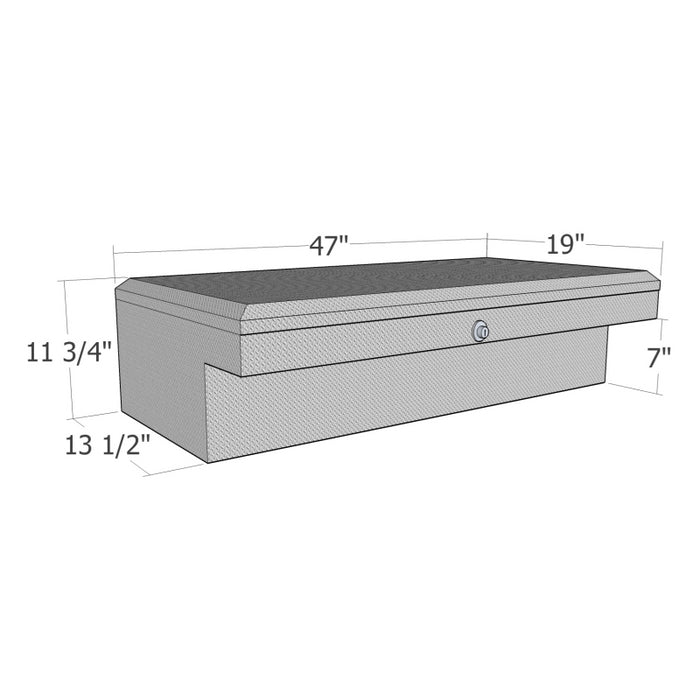 Brute 47" Low Profile Side Mount Tool Box Bright Aluminum Side Rail Box Bright Aluminum Model RB180-1