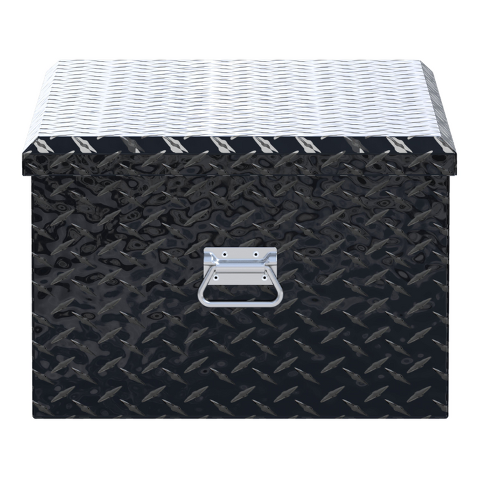 UWS 36" Gloss Black Heavy-Wall Aluminum Foot Locker Tool Chest Storage Box, RigidCore Lid Model FOOT-LOCKER-BLK