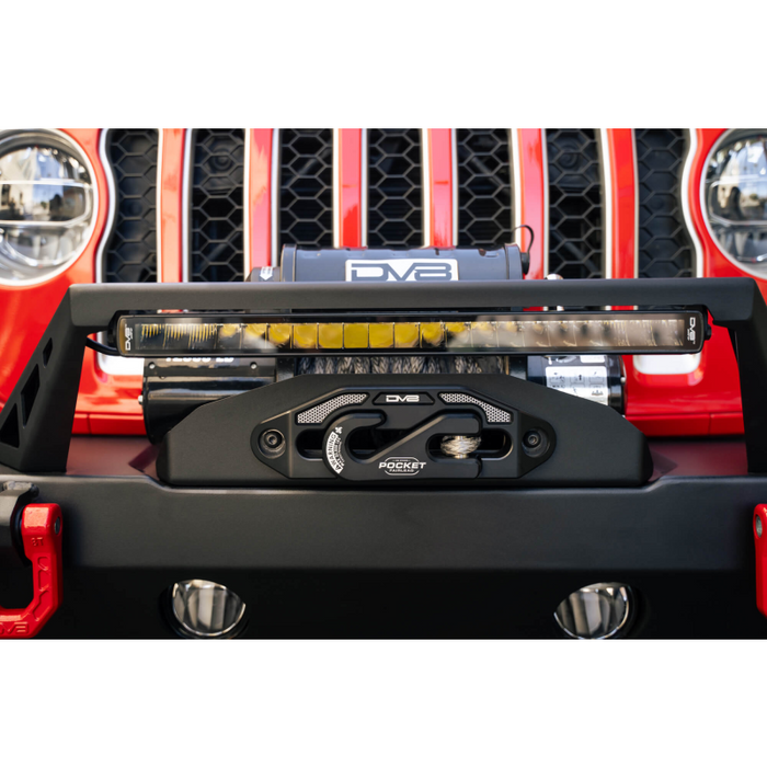 DV8 Offroad 2007-2026 Jeep GladiatorJT Wrangler JK JKU JL JLU Stubby Front Bumper With Plated Bull Bar Model FBJL-06