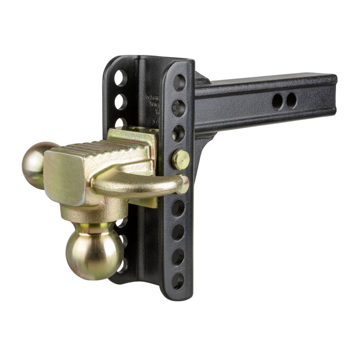 CURT Adjustable Channel Mount with Hook & Step Dual-Ball - 2" Shank, 14K, 6" Drop Model 45904